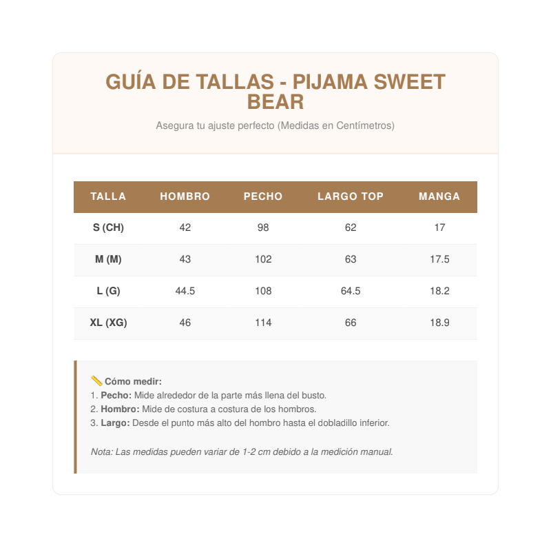 Pijama "Sweet Bear" de 2 Piezas – Confort y Estilo Coquette