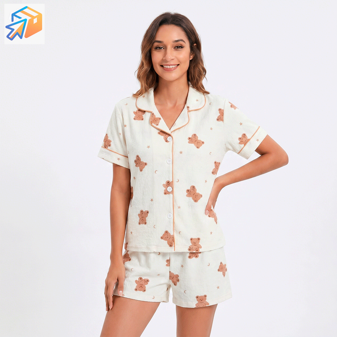 Pijama "Sweet Bear" de 2 Piezas – Confort y Estilo Coquette